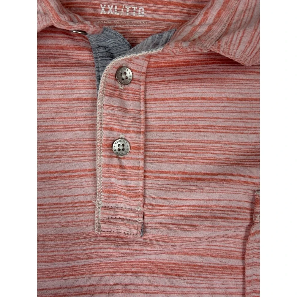 Tommy Bahama IslandZone Polo Shirt 2XL Coral Stripe Stretch